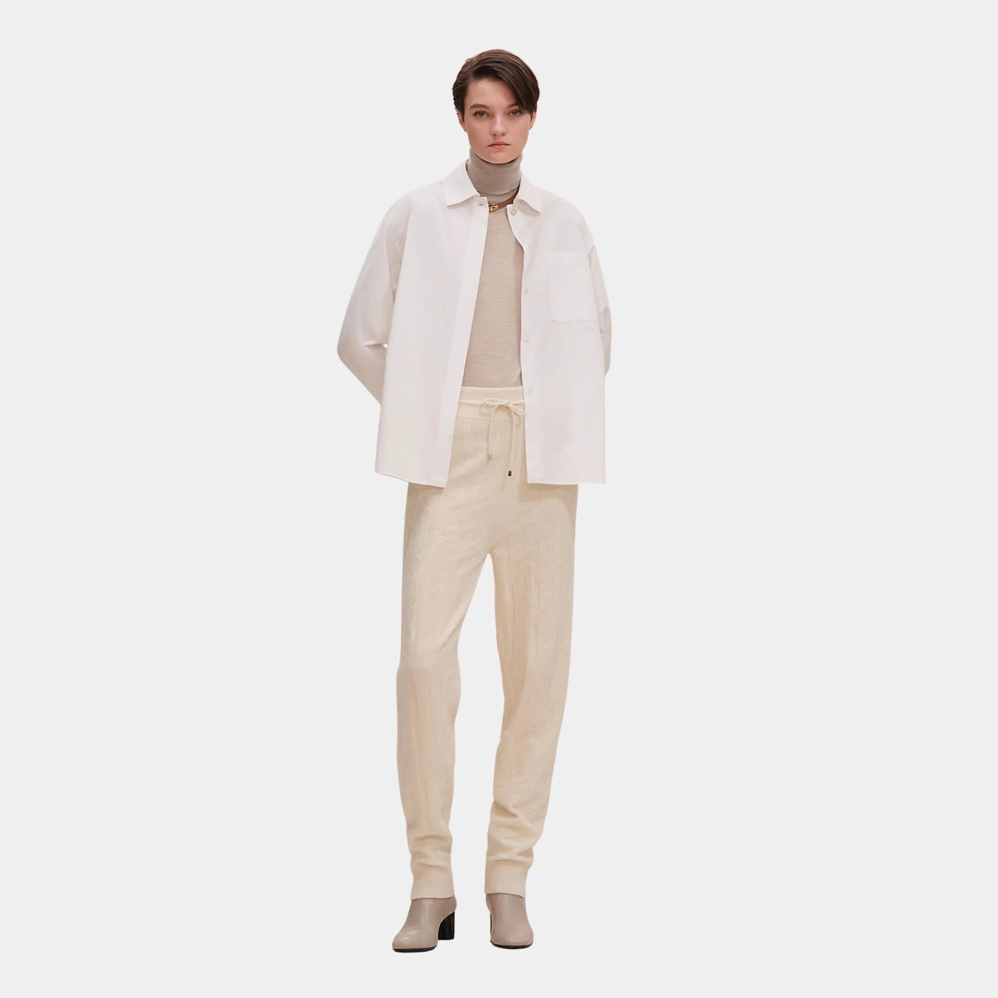 H Jogging Pants in Plain Wool