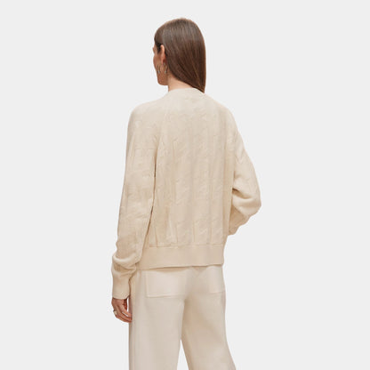 H Long-sleeve Cardigan in Plain Wool Knit