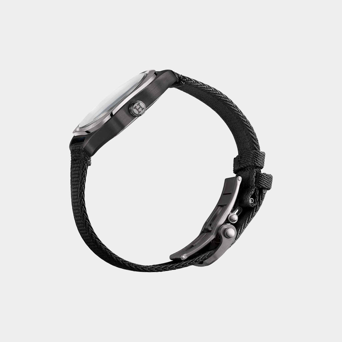 H08 42mm Titanium Watch with Black Webbing Strap