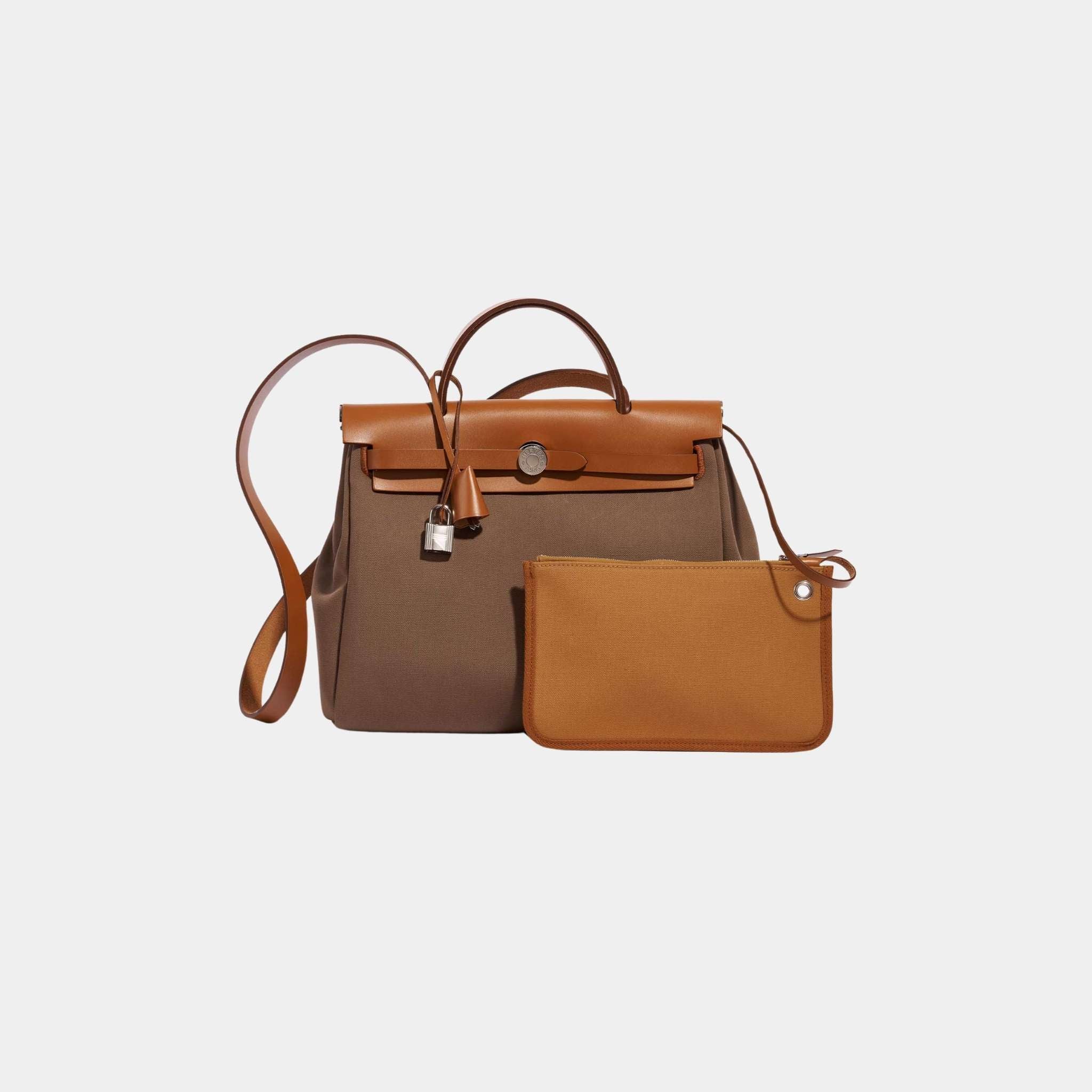 Herbag Zip 31 Toile Vache Hunter Leather in Etoupe-Dune Fauve