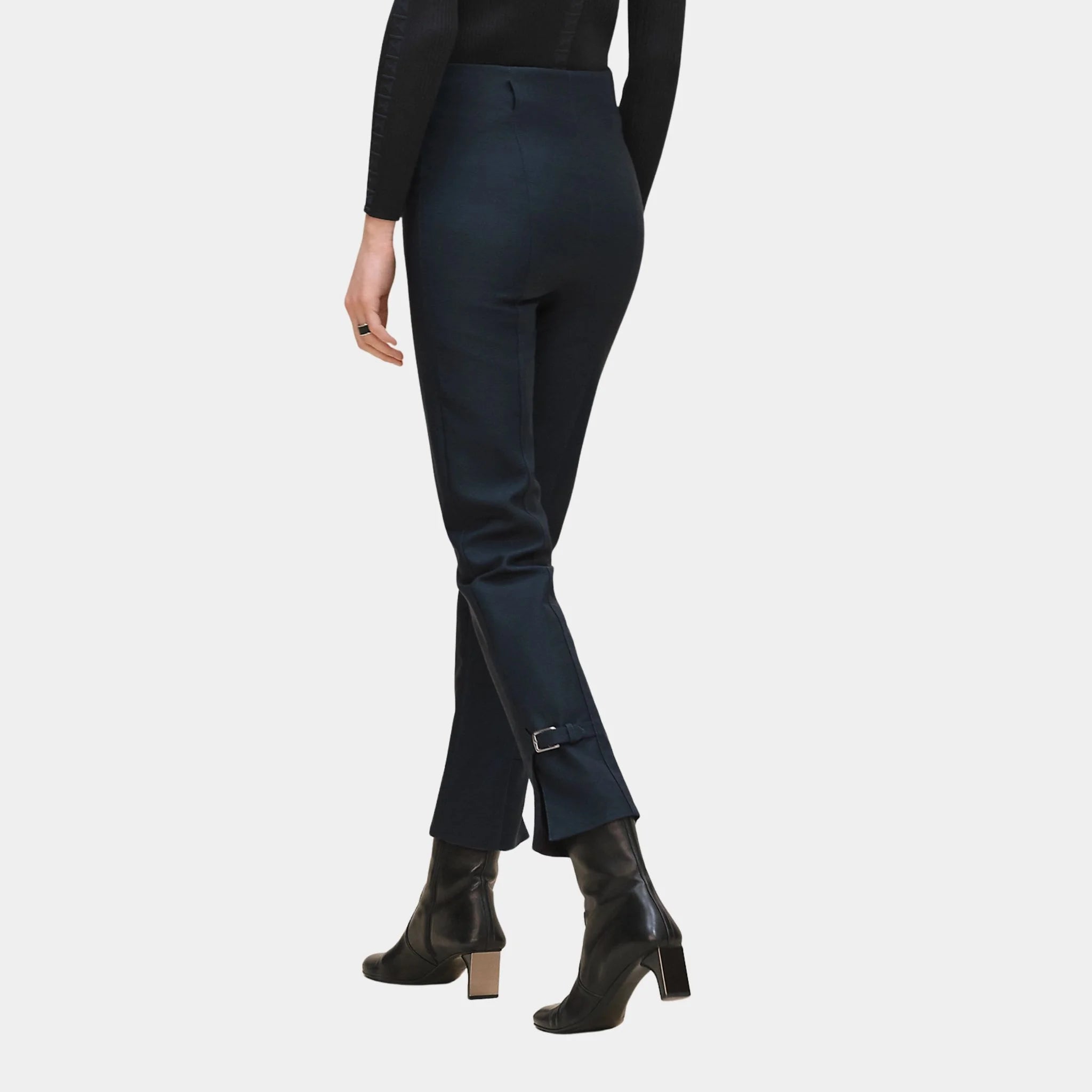 High-waisted Pants in Viscose and Stretch Wool