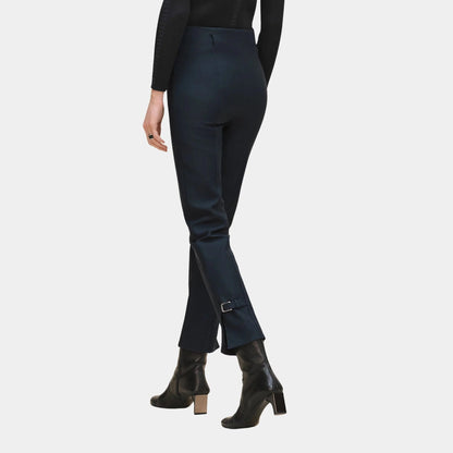 High-waisted Pants in Viscose and Stretch Wool