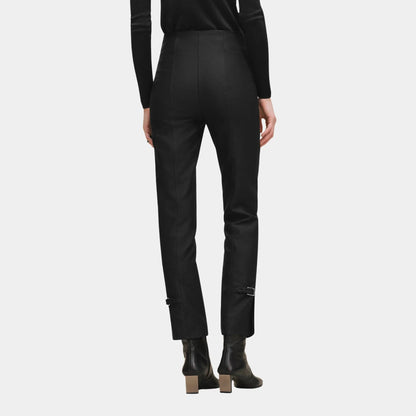High-waisted Pants in Viscose and Stretch Wool