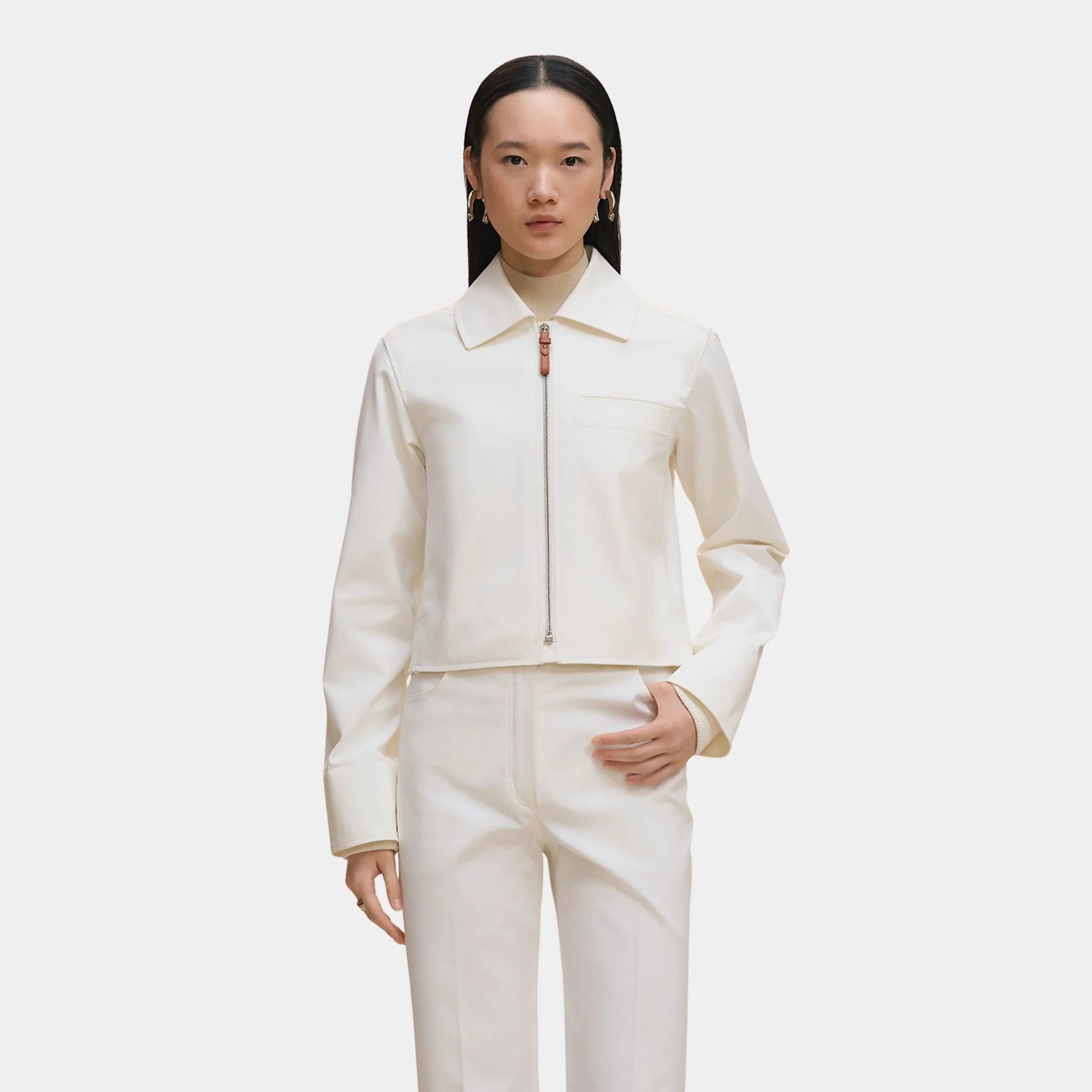 Jacket in Double Stretch Cotton Twill