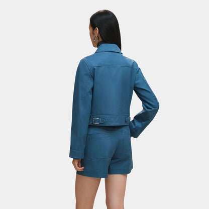 Jacket in Double Stretch Cotton Twill