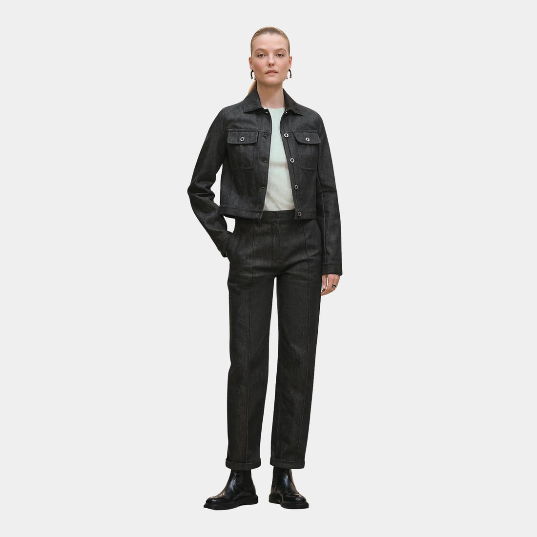 Jacket in Natural Pigment Denim