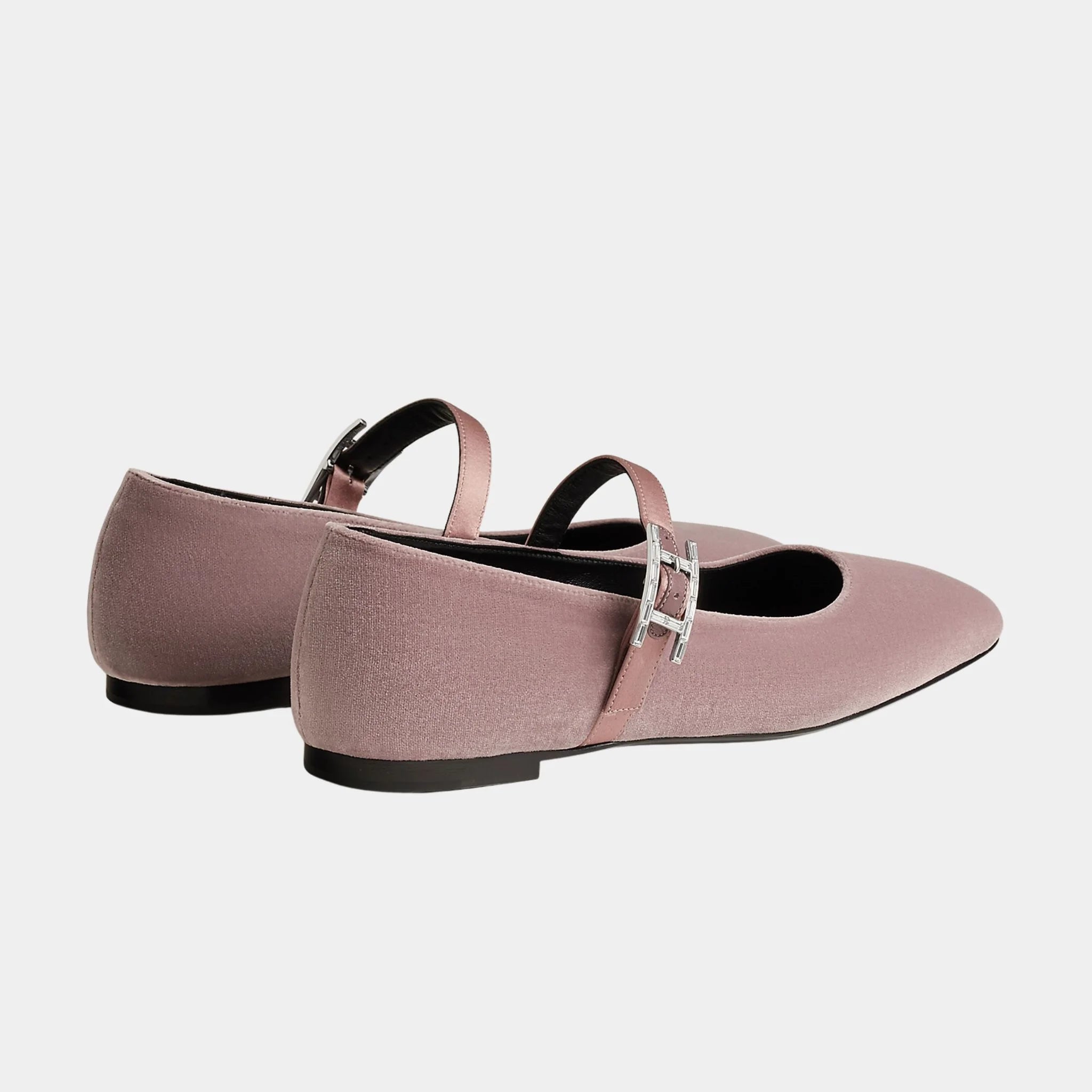 Jane Ballerinas in Velvet and Satin Fabric