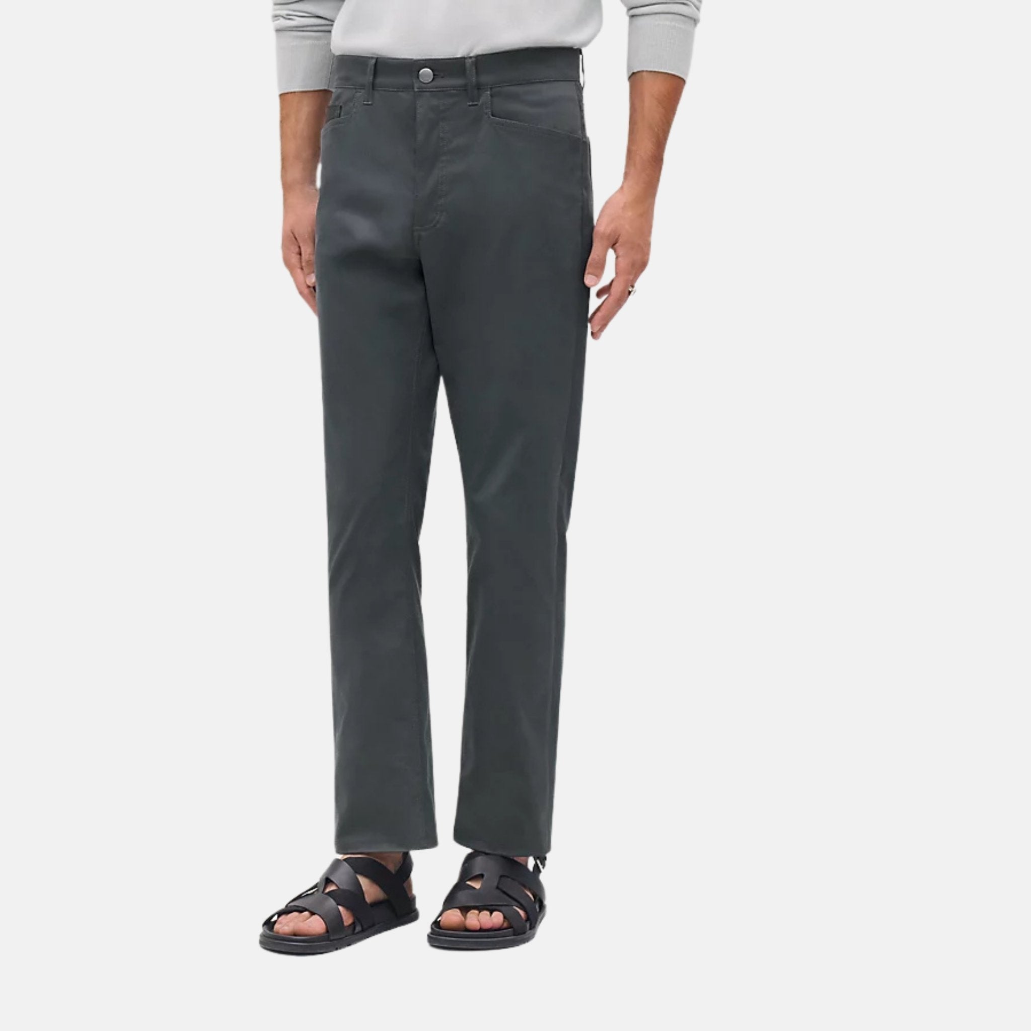 Jeans With Leather Pocket Detail