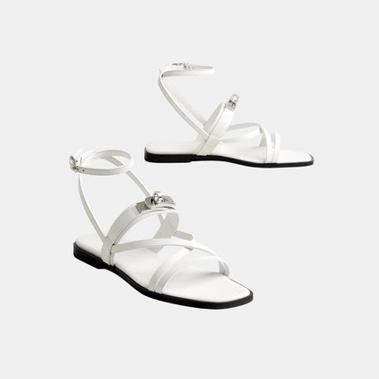 June Sandals with Straps in Calfskin