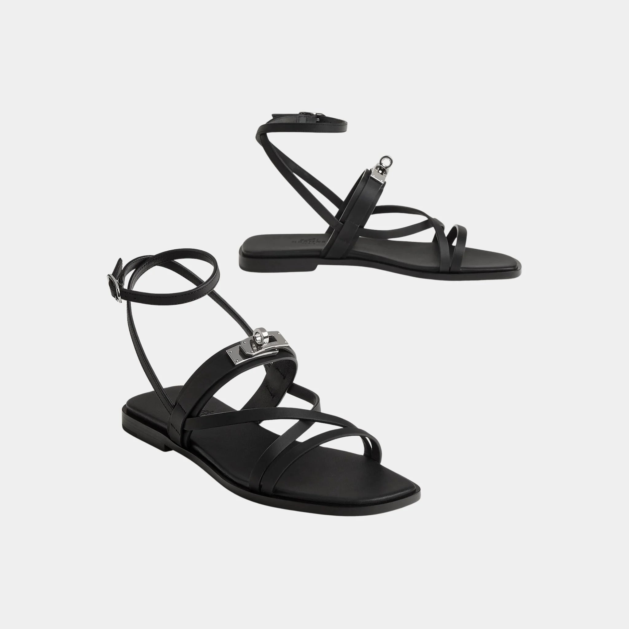 June Sandals with Straps in Calfskin