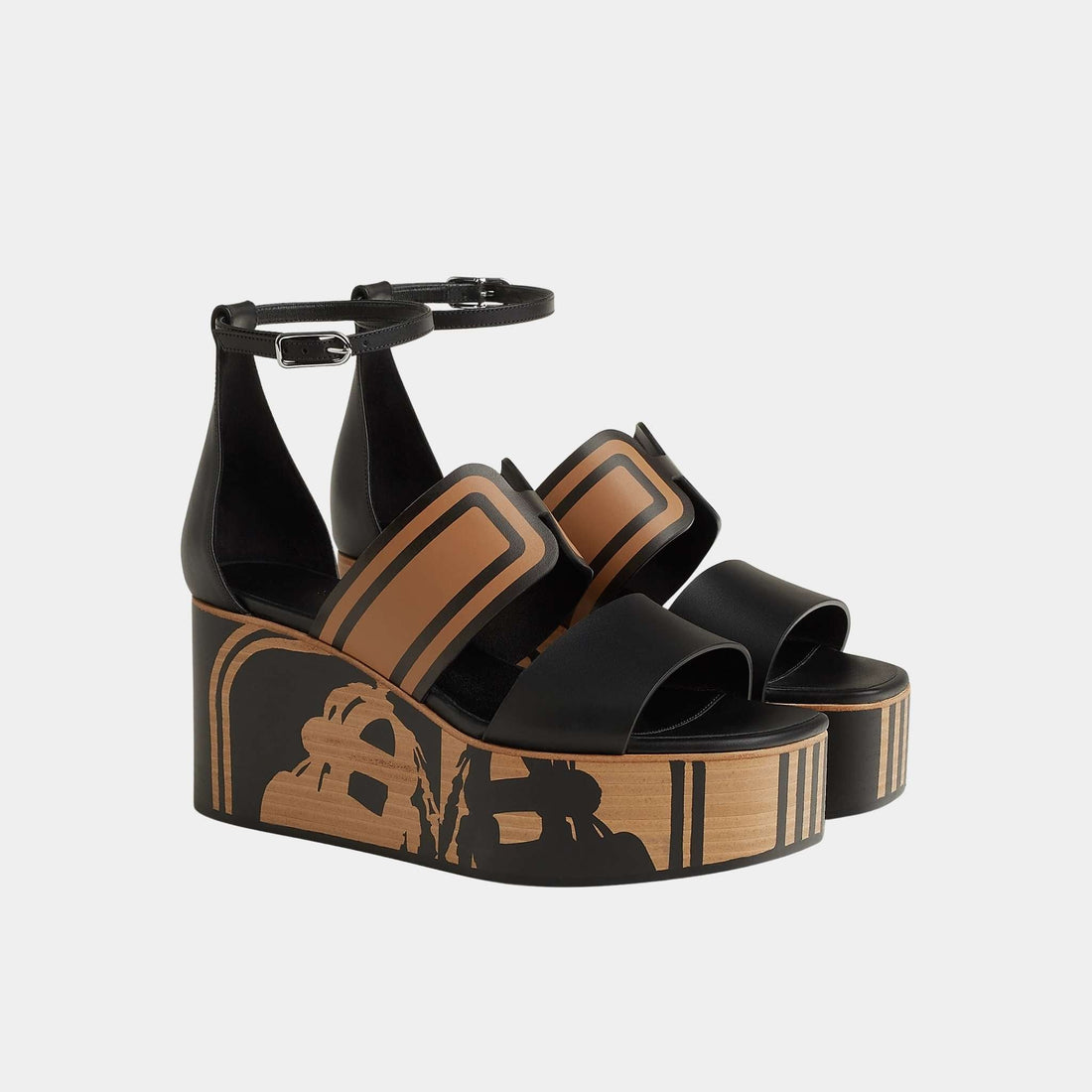 Kalis 35 Wedge Sandals in Calfskin