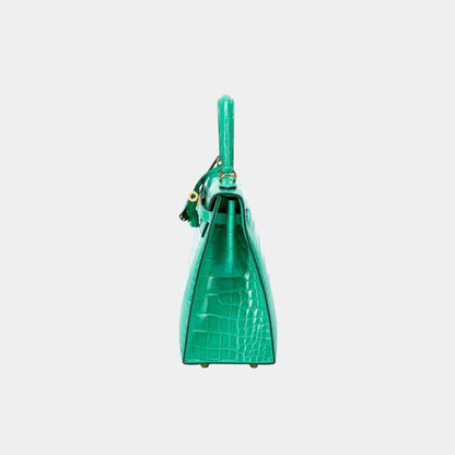 Kelly 25 Sellier Alligator Vert Jade GHW