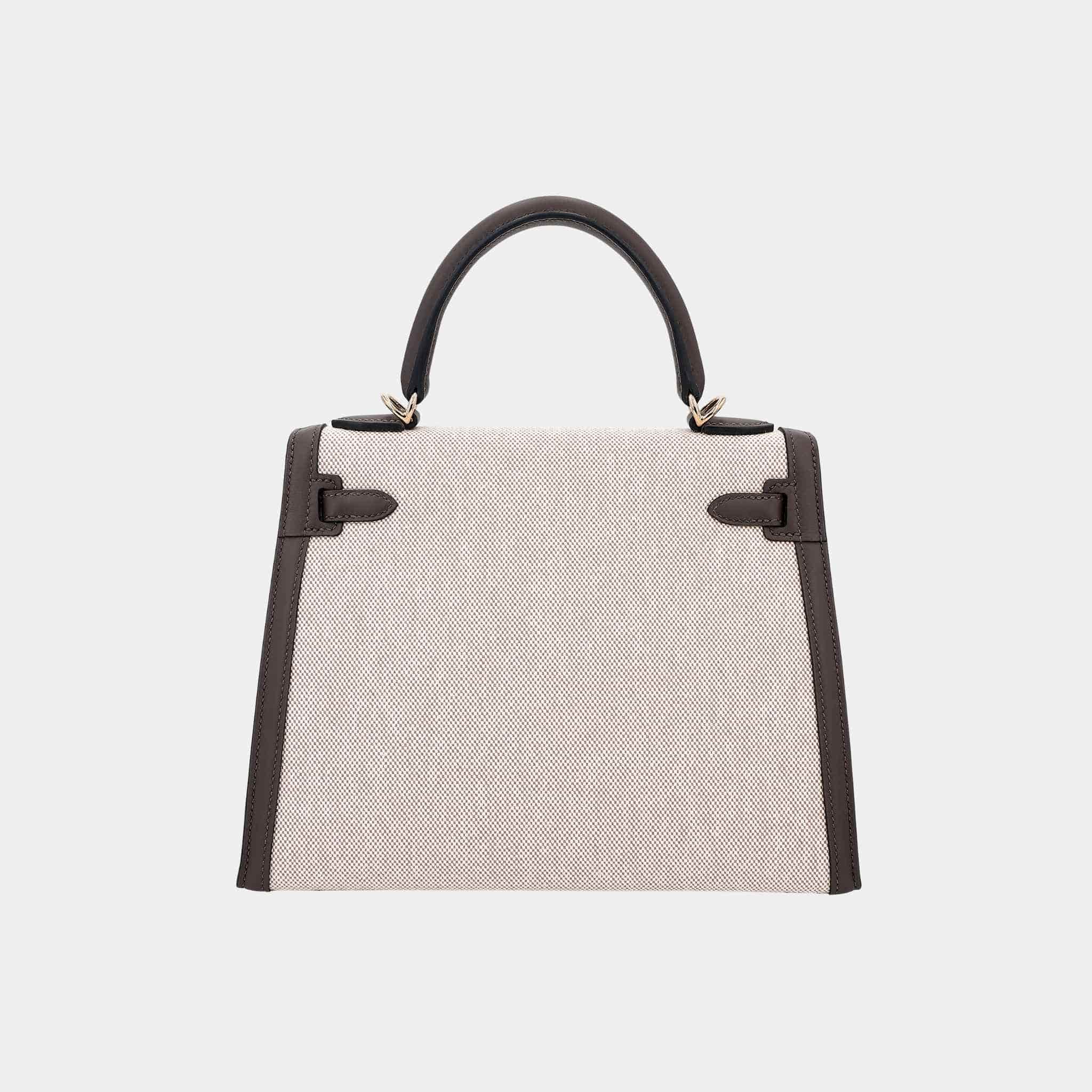 Kelly 25 Sellier Swift-Canvas Beige/Ecorce PBHW