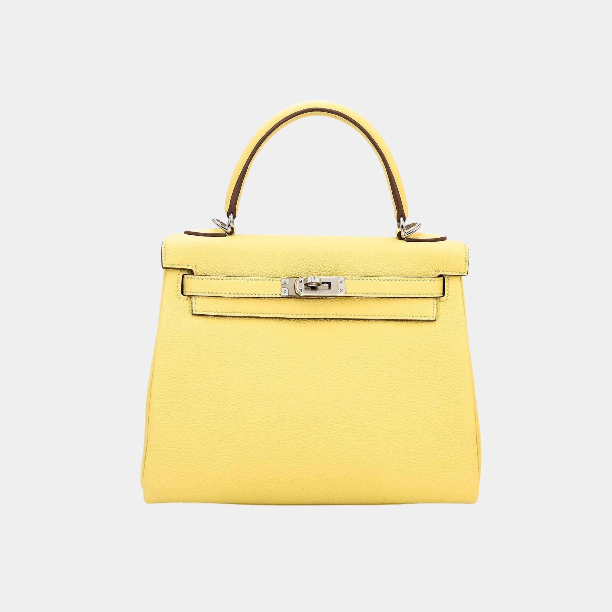Kelly 25 Togo Jaune Poussin PHW