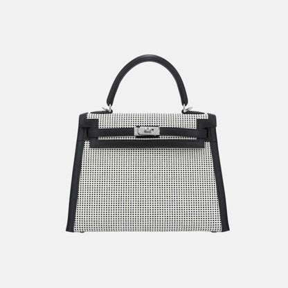 Kelly 25 Toile Quadrille Canvas-Swift Black PHW
