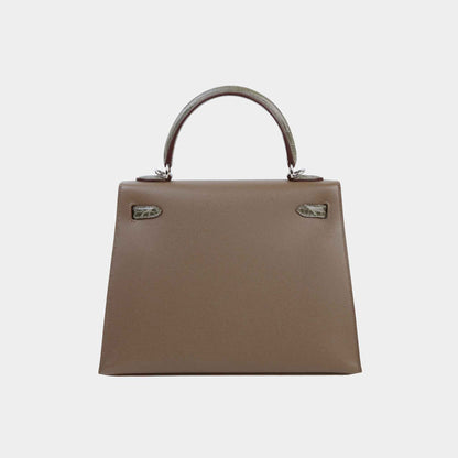 Kelly 25 Touch Madame-Shiny Niloticus Crocodile Etoupe PHW