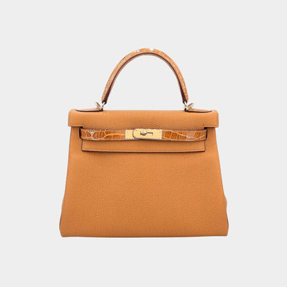 Kelly 28 Touch Togo-Shiny Niloticus Crocodile Tabac Camel GHW