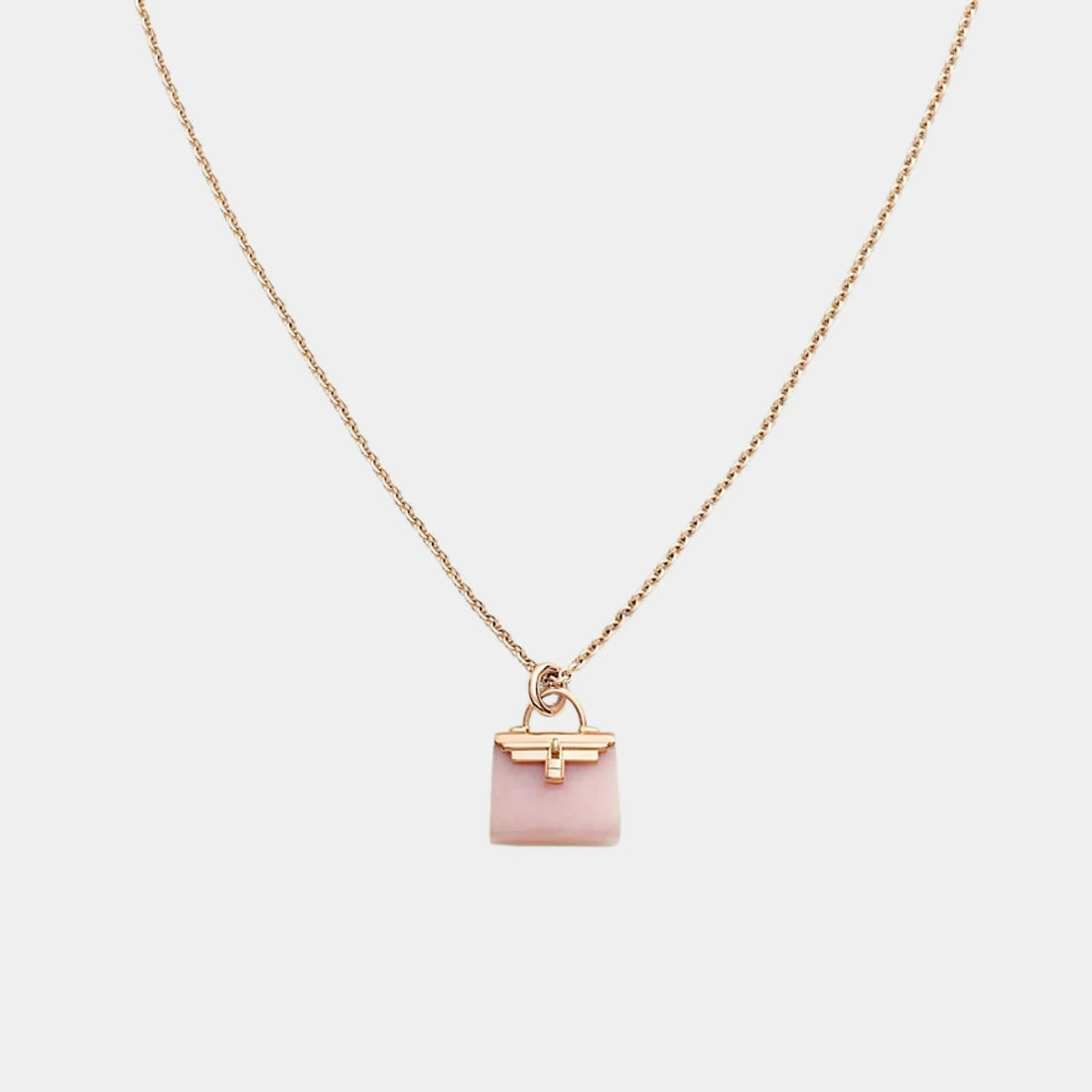 Kelly Amulets Pendant Rose Gold - Pink Opal