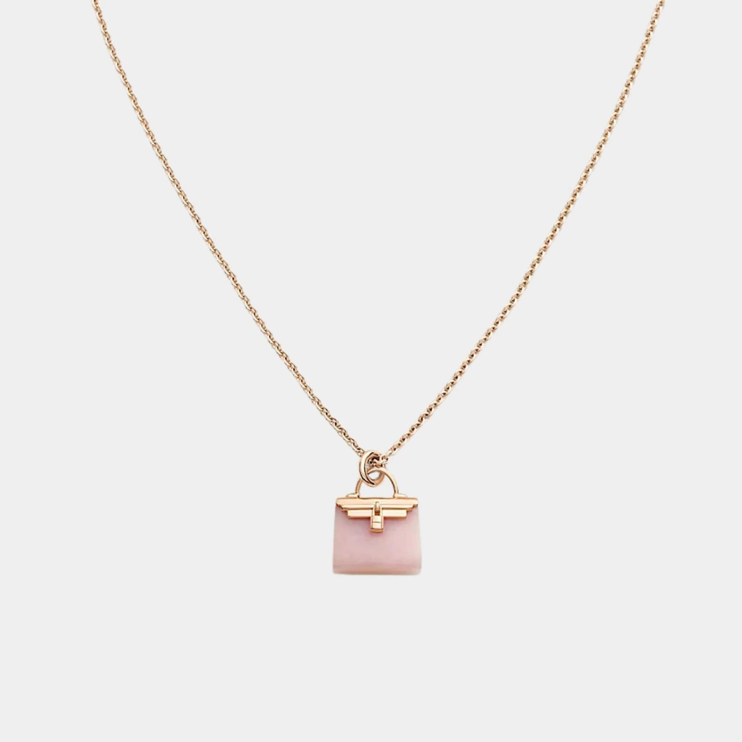Kelly Amulets Pendant Rose Gold - Pink Opal