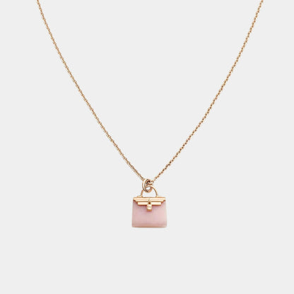 Kelly Amulets Pendant Rose Gold - Pink Opal