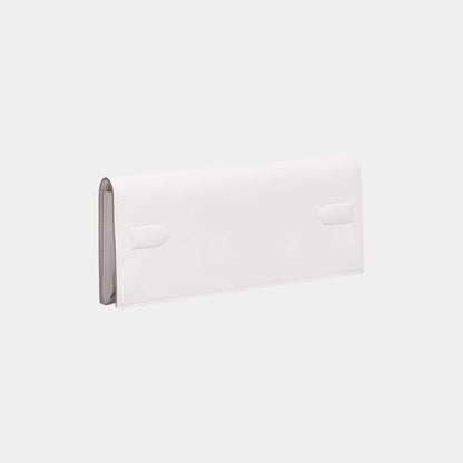 Kelly Cut Shadow Clutch Swift New White