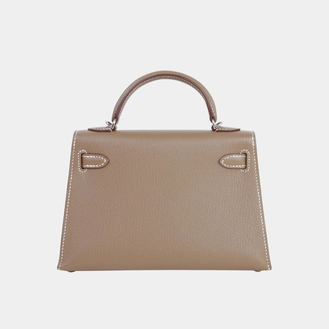 Kelly Mini Chevre Etoupe/Gris Pale PHW