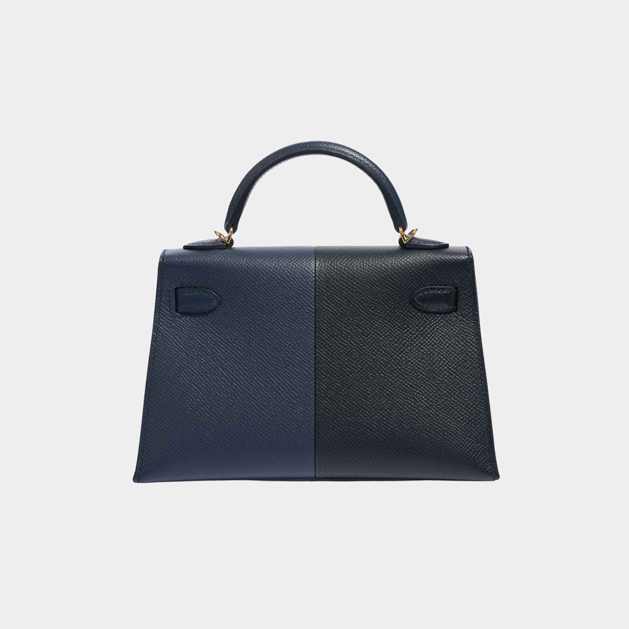 Kelly Mini II 20 Casaque Epsom Bleu Indigo And Black GHW