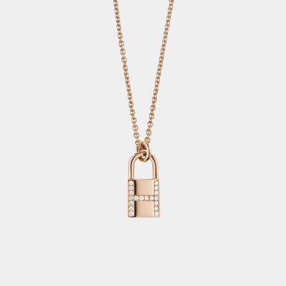 Kelly Padlock Pendant Rose Gold - Diamonds