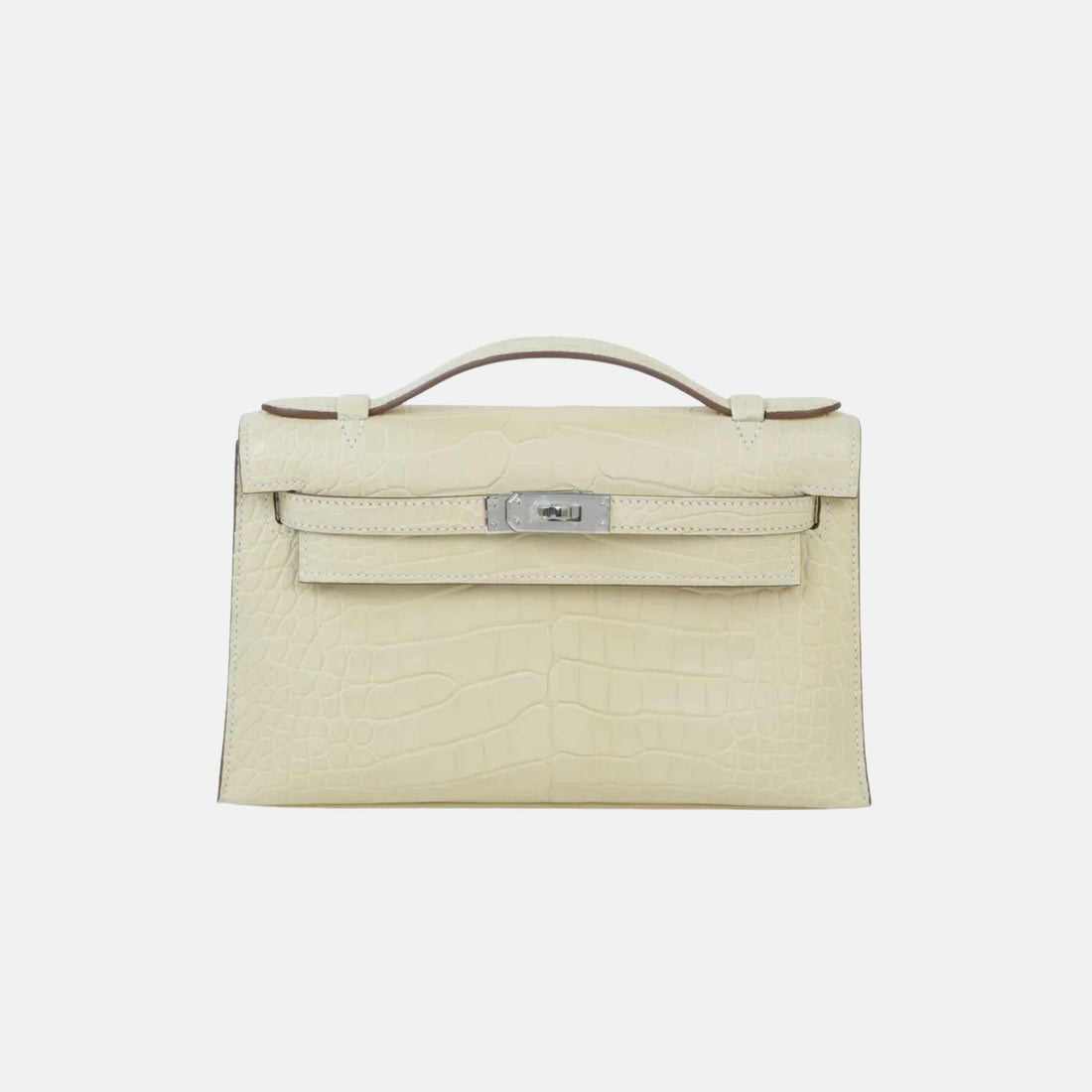 Kelly Pochette Matte Alligator Vanille PHW