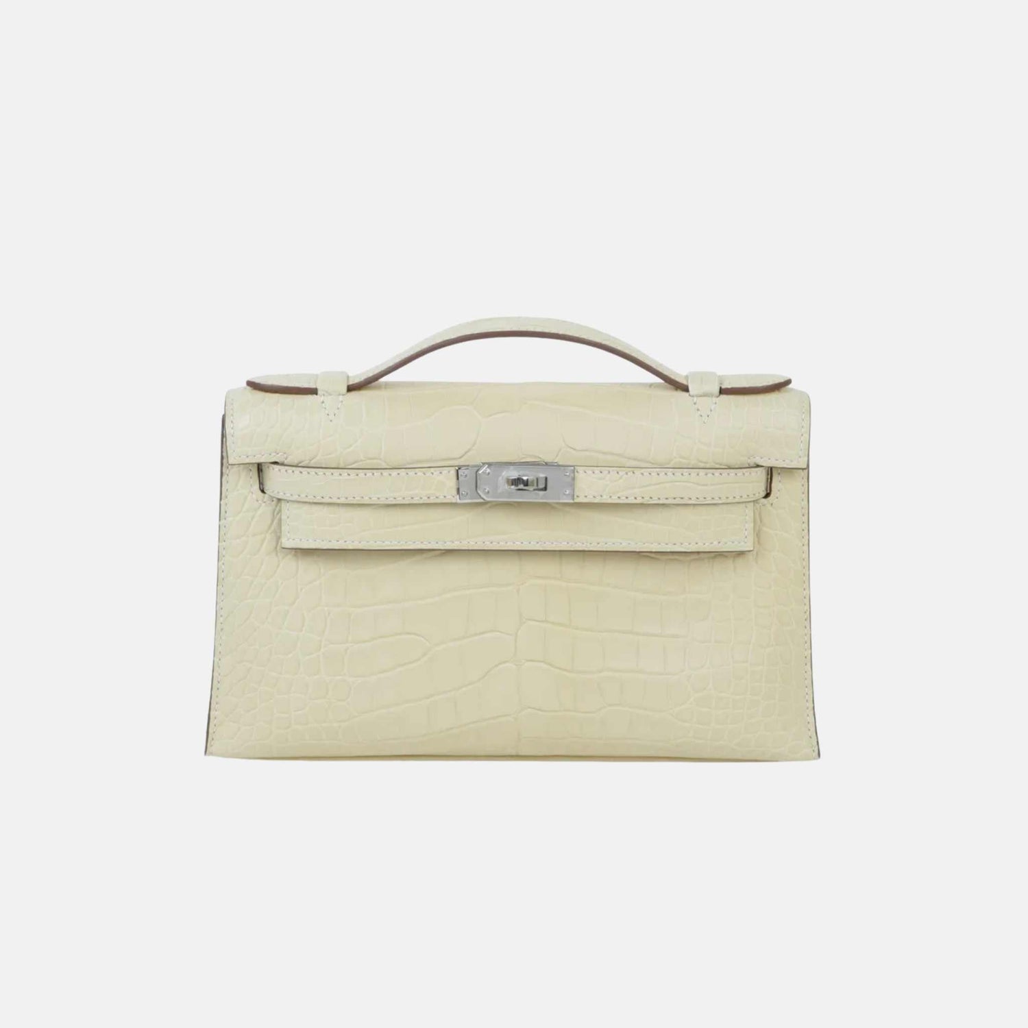 Kelly Pochette Matte Alligator Vanille PHW