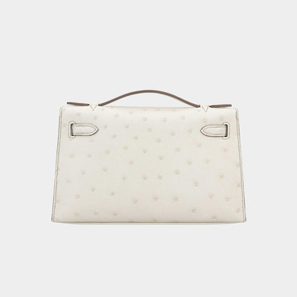 Kelly Pochette Ostrich Beton PHW