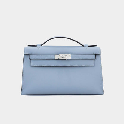 Kelly Pochette Swift Bleu Lin PHW