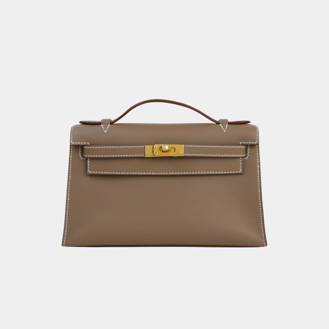 Kelly Pochette Swift Etoupe GHW