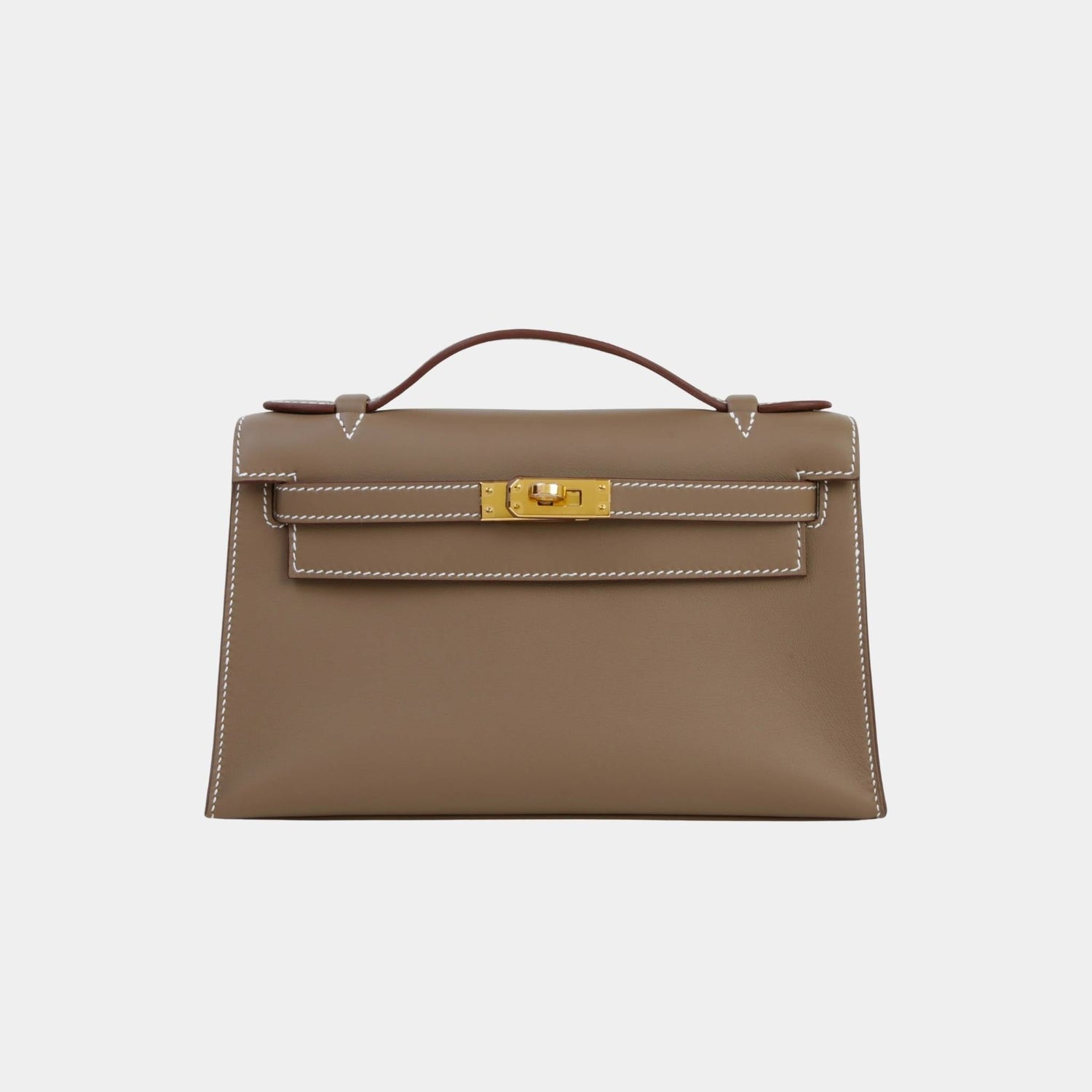 Kelly Pochette Swift Etoupe GHW