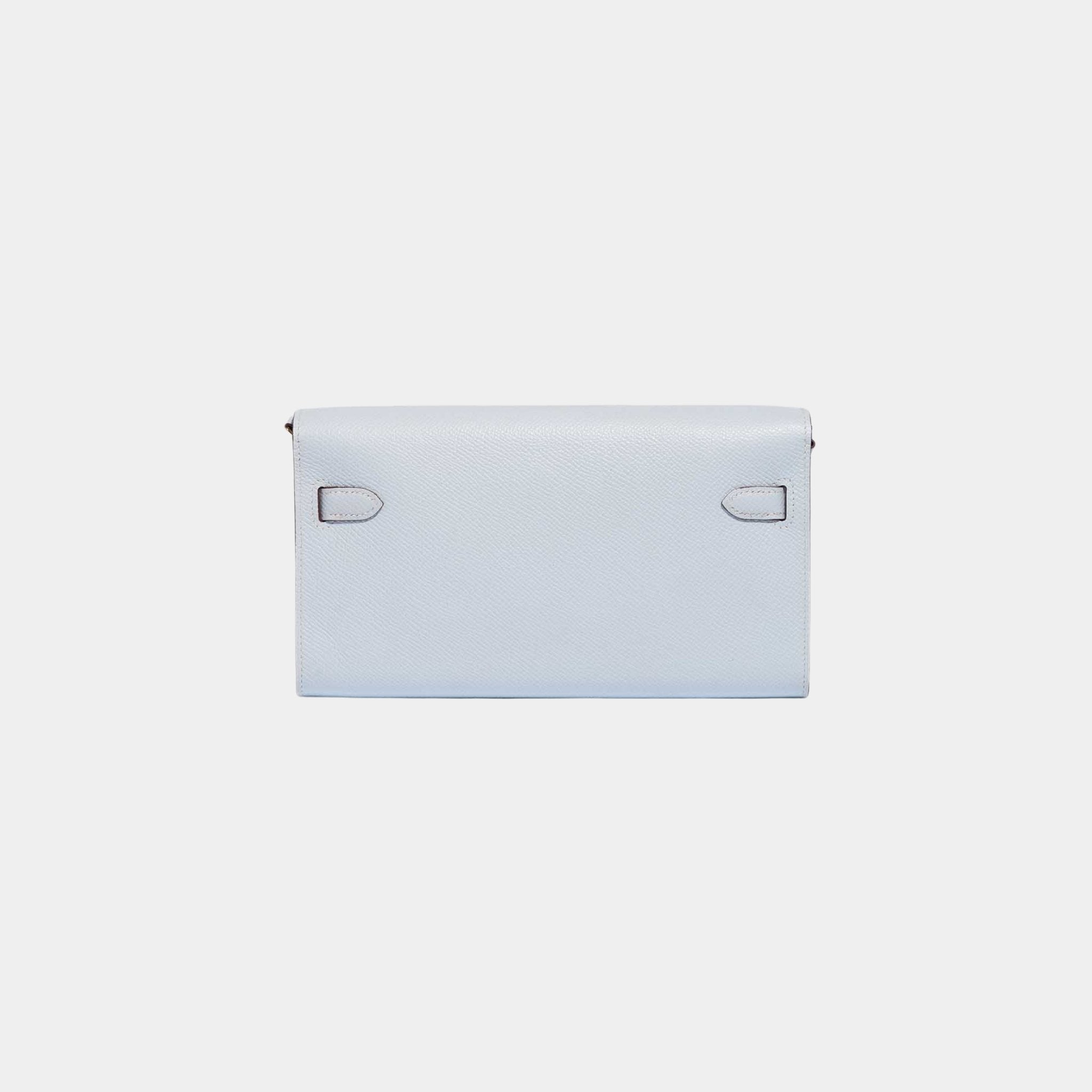 Kelly To Go Wallet Epsom Blue Brume GHW