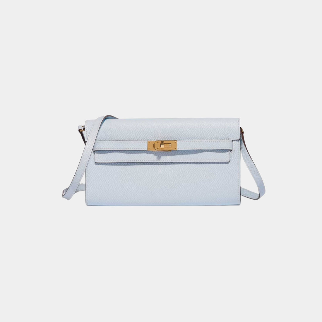 Kelly To Go Wallet Epsom Blue Brume GHW