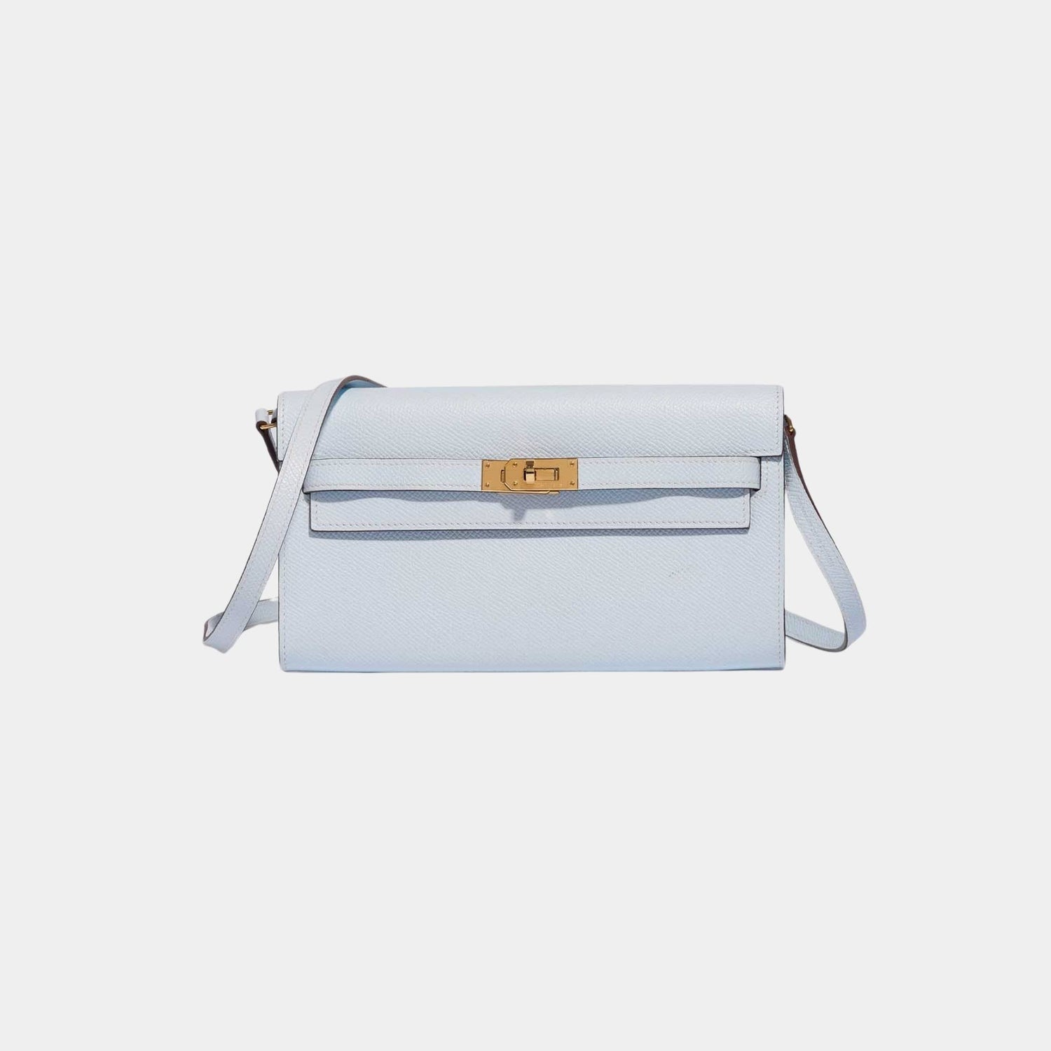 Kelly To Go Wallet Epsom Blue Brume GHW
