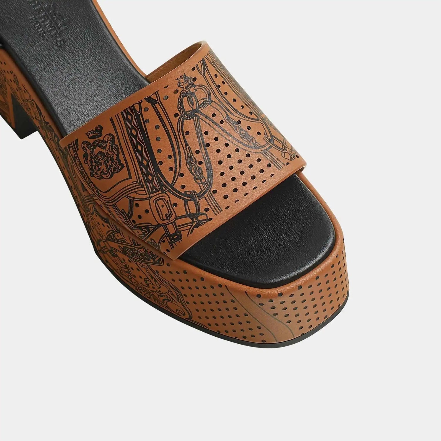 Kervella 35 Platform Sandals in Printed Calfskin