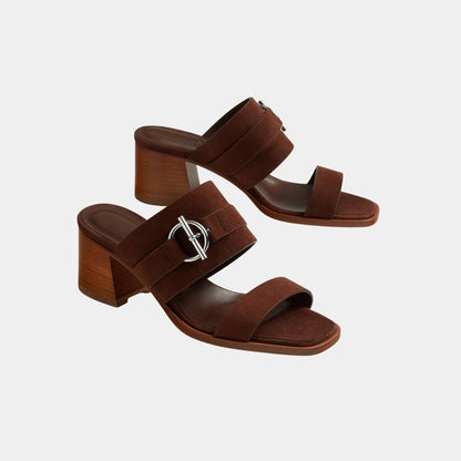 Kute 60 Heeled Sandals in Suede Goatskin