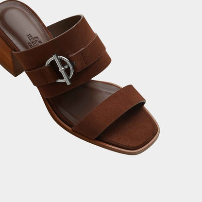 Kute 60 Heeled Sandals in Suede Goatskin