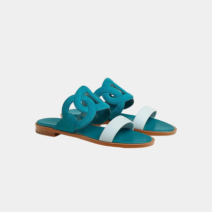 Lagoon Sandals Two-tone Suede Goatskin