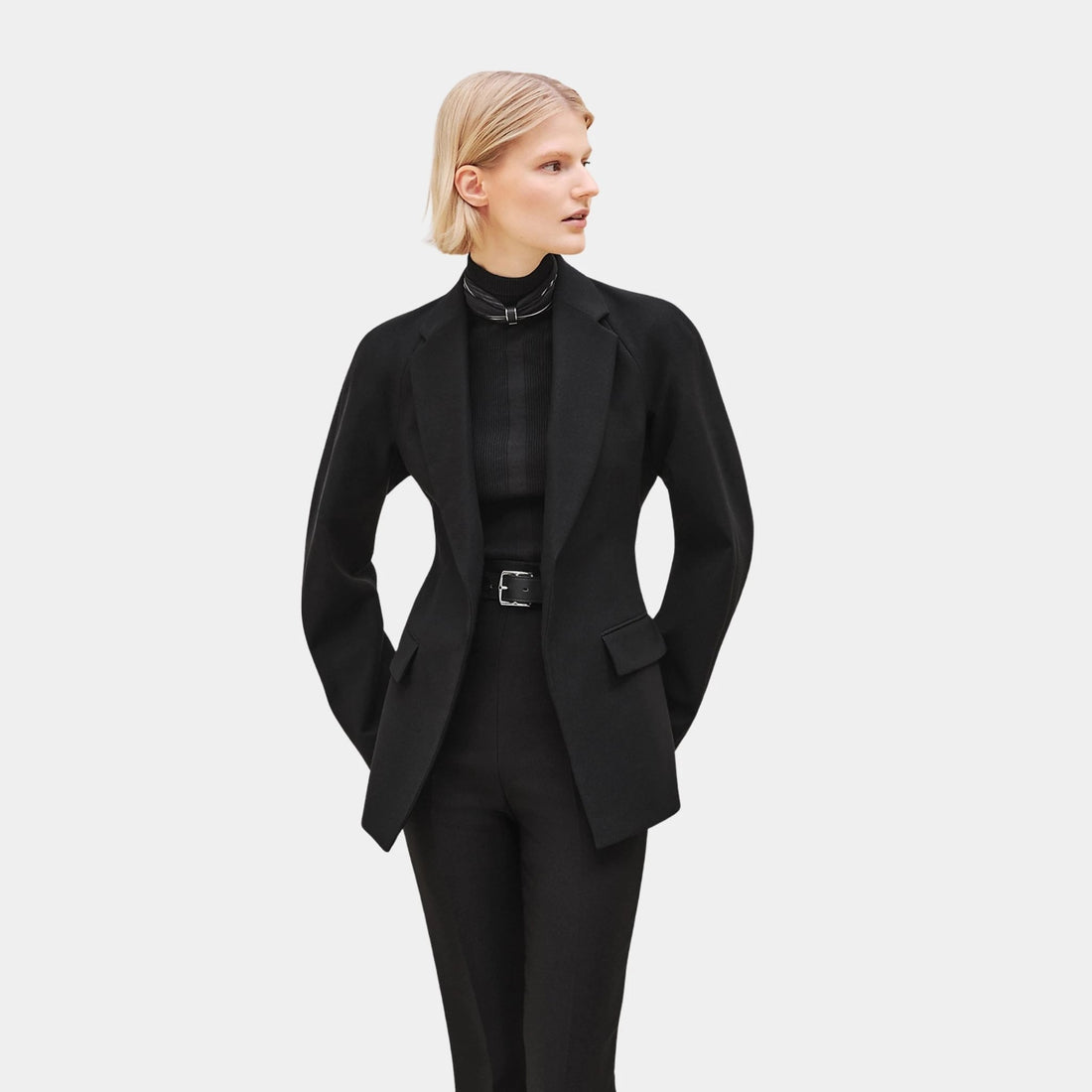 Leather Detail Tipped Jacket