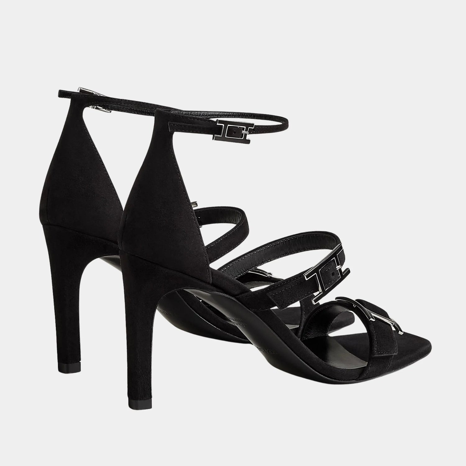 Liv 90 High Heel Sandal in Suede Goatskin