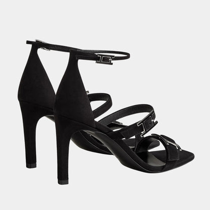 Liv 90 High Heel Sandal in Suede Goatskin