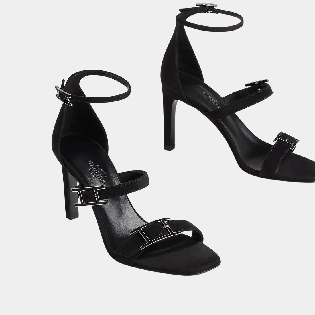 Liv 90 High Heel Sandal in Suede Goatskin