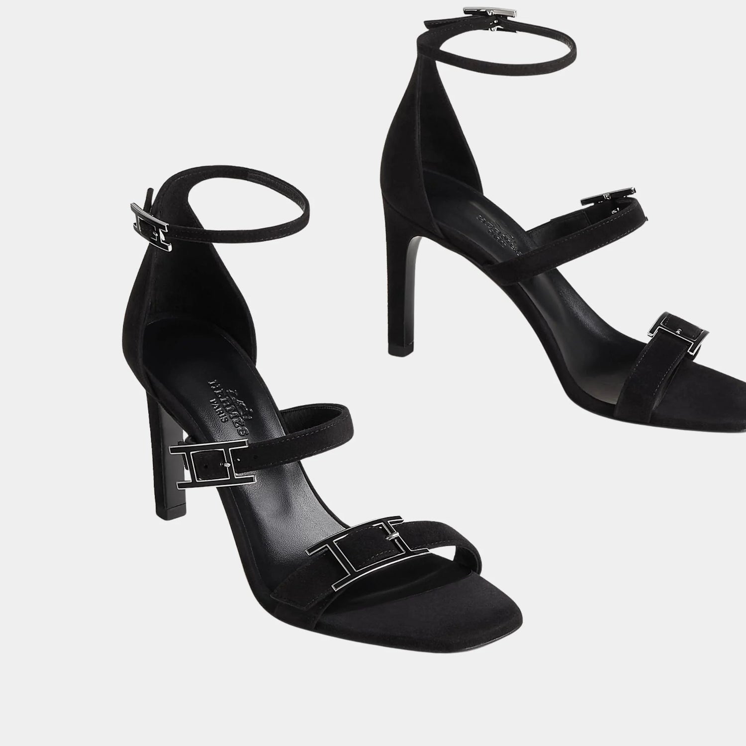 Liv 90 High Heel Sandal in Suede Goatskin