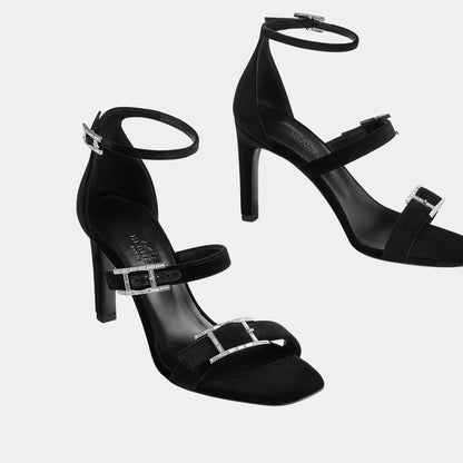 Liv 90 Sandals in Velvet Fabric