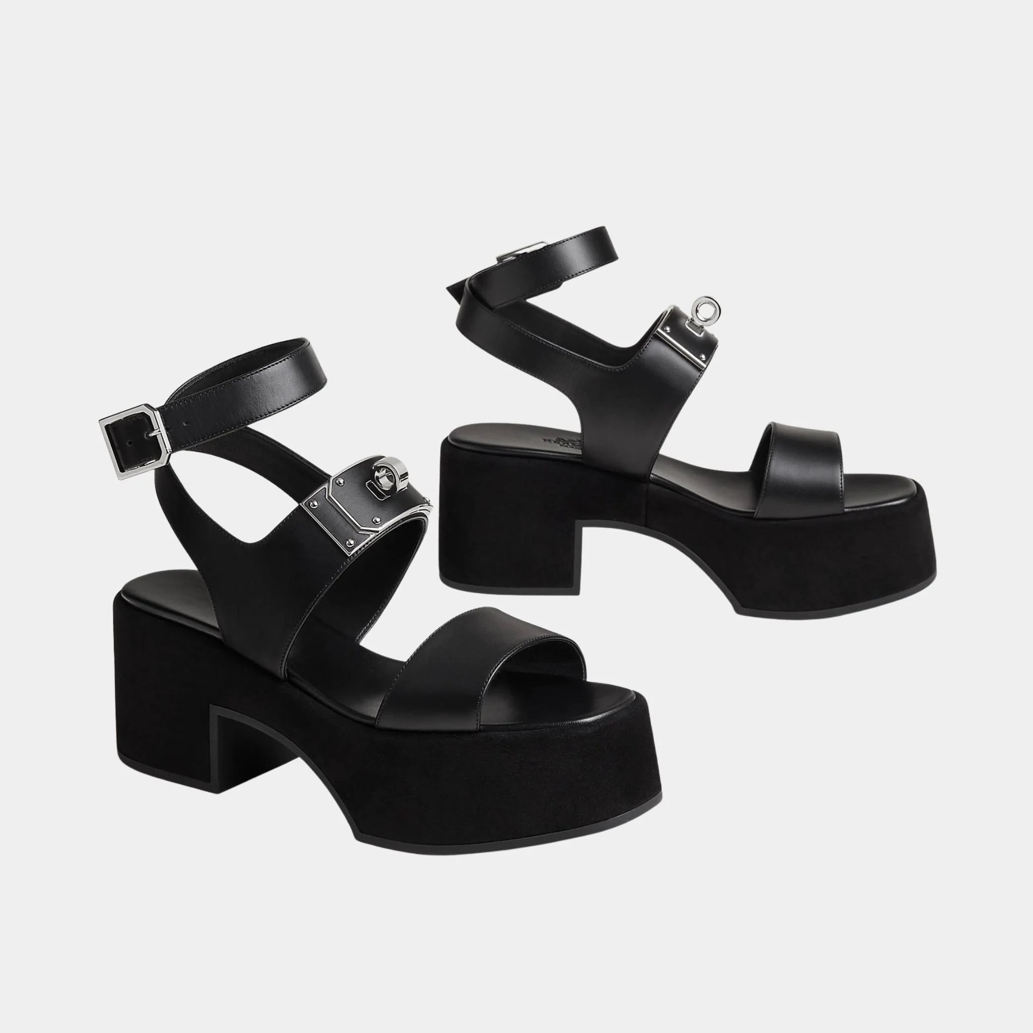 Lola 35 Heeled Sandals in Calfskin and Suede