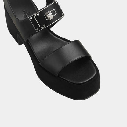 Lola 35 Heeled Sandals in Calfskin and Suede