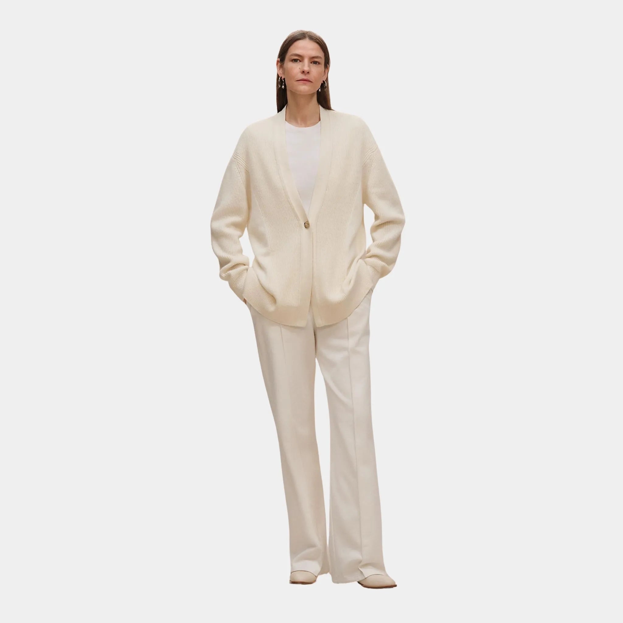 Long Cardigan in Plain Scottish Cashmere